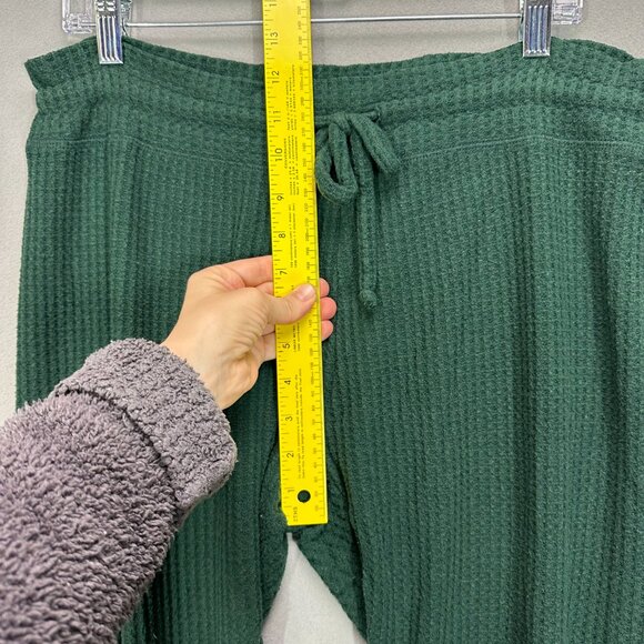 Beyond Yoga Living Easy Waffle Knit Pant XL Green Stretch Drawstring Pants - Picture 6 of 11